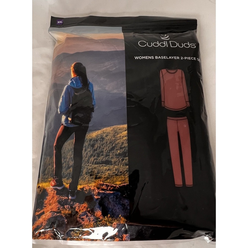 Cuddl Duds Women's Base Layer 2 Pc Set Scarlet Red XXL NIP Stretch Thermal